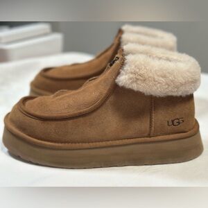 UGG Chestnut Suede Boots with Shearling